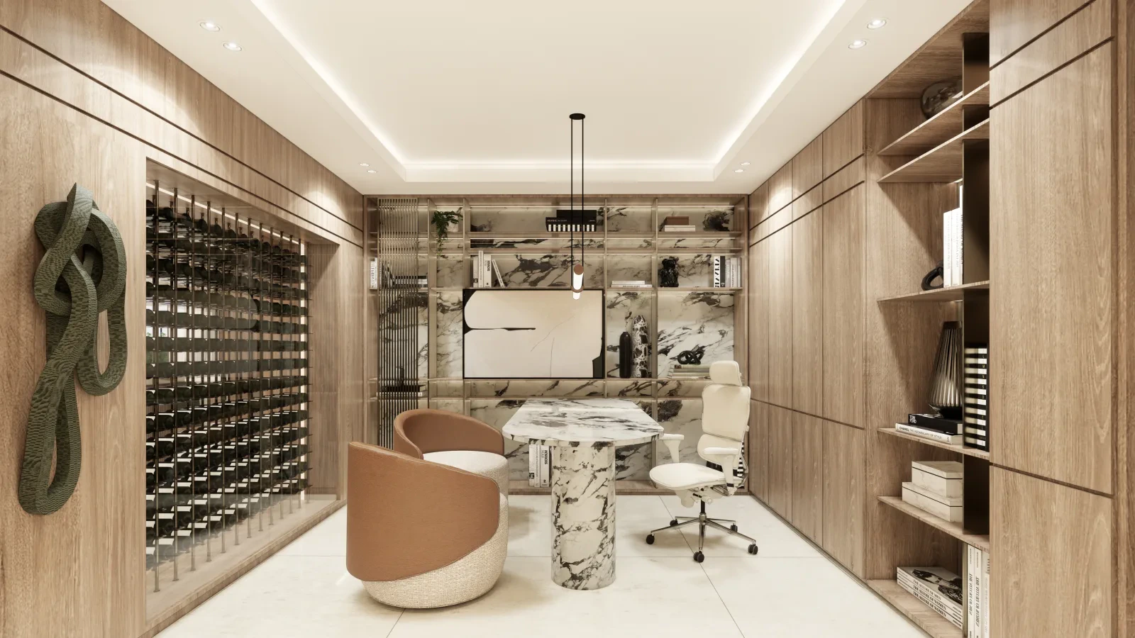 Belladonna Penthouse — primary bathroom in marble
