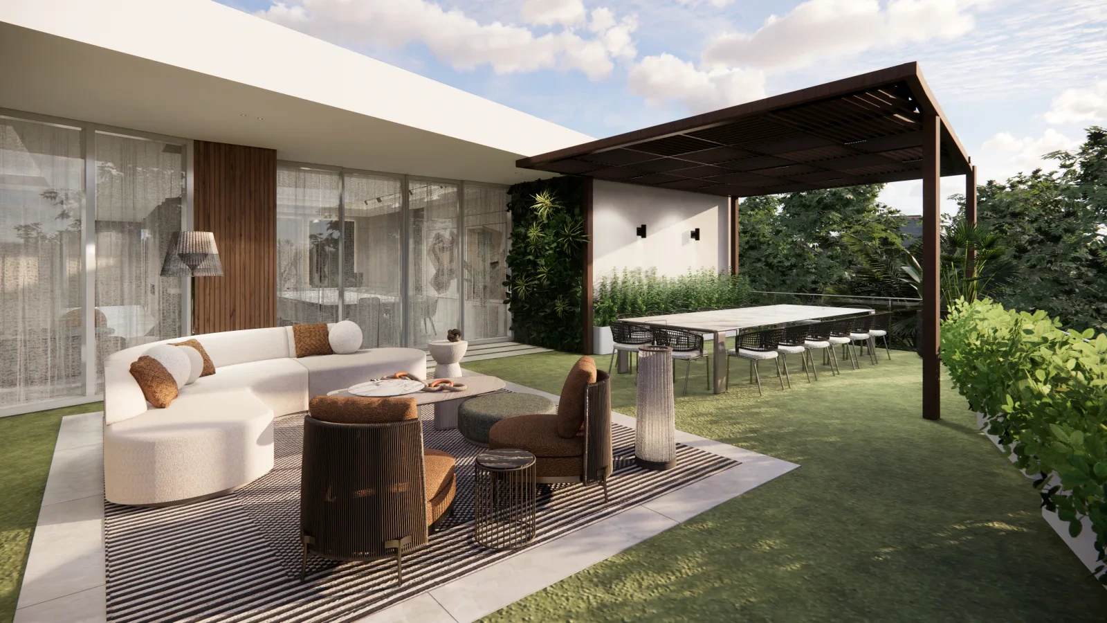 Casa Solace — living area with neutral palette