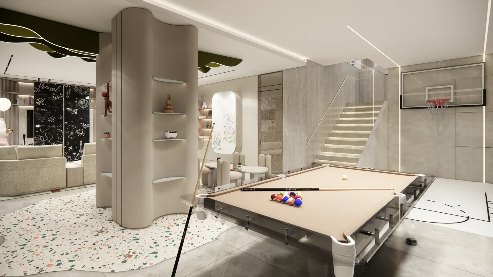 Casa Solace — playroom and family lounge