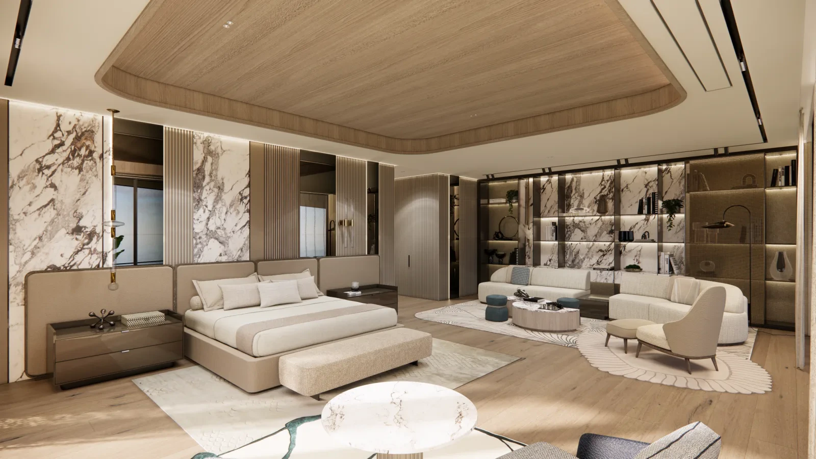 Maison Lumière — living area with ocean view
